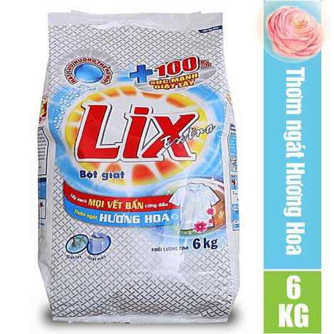 Bột giặt Lix Extra hương hoa 6Kg khuyến mãi 115.000đ