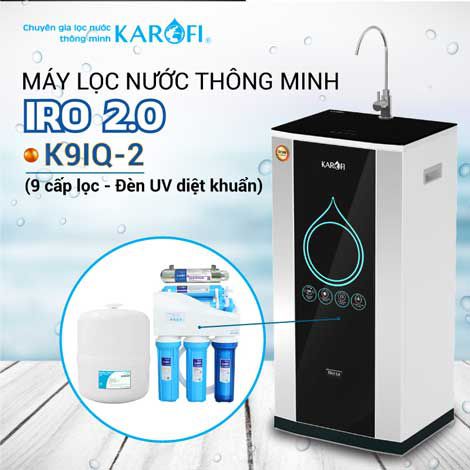 Máy lọc nước RO KAROFI iRO 2.0 K9IQ-2 (Đèn UV diệt khuẩn)