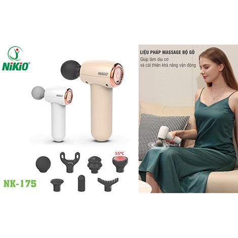 Máy massage giãn cơ cầm tay mini Nikio NK-175 - Có đầu nóng