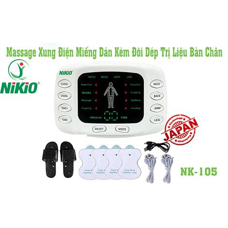 Máy massage xung điện miếng dán và đôi dép trị liệu bàn chân Nikio NK-105