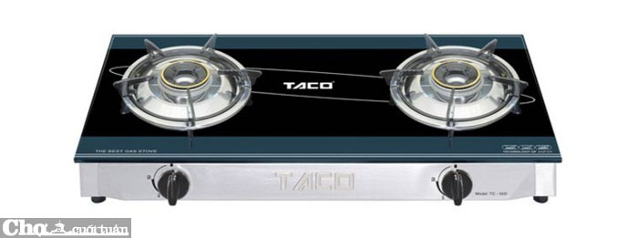 Bếp gas Taco TC 55D, khung inox chén đồng Bếp gas Taco TC 55D, khung inox chén đồng
