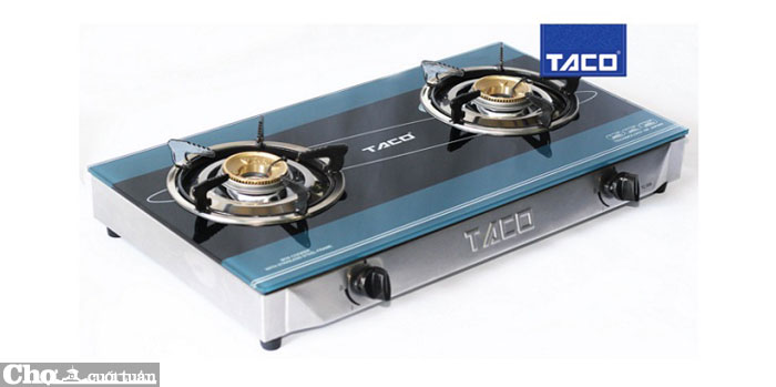 Bếp gas Taco TC 55D, khung inox chén đồng Bếp gas Taco TC 55D, khung inox chén đồng