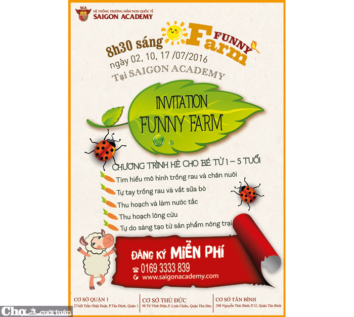 Cùng bé khám phá “Funny Farm” tại trường Saigon Academy
