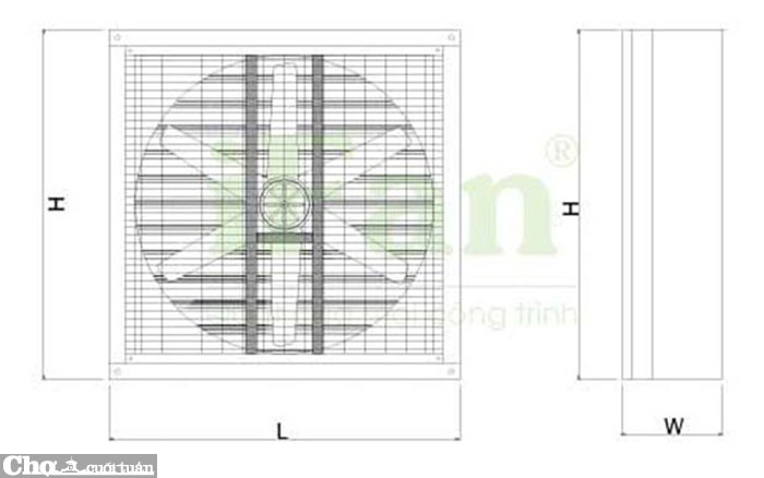 Quạt thông gió khung vuông lá sách Ifan IAF/A