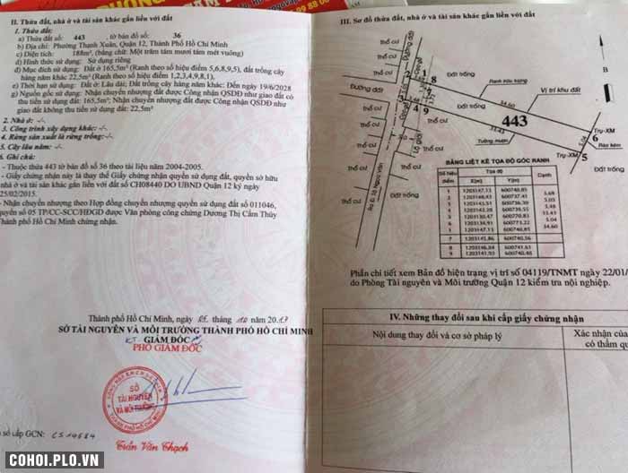 Đất chính chủ, sang giá tốt