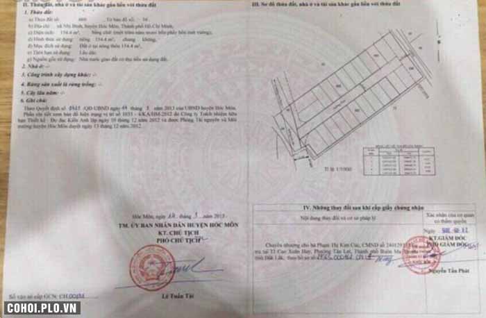 Chính chủ gửi sang đất thổ cư Hóc Môn, TP.HCM