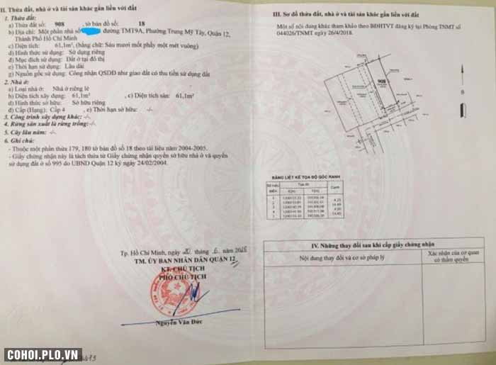 Chính chủ cần bán 3 lô đất liền nhau ở Q.12