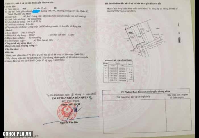 Chính chủ cần bán 3 lô đất liền nhau ở Q.12
