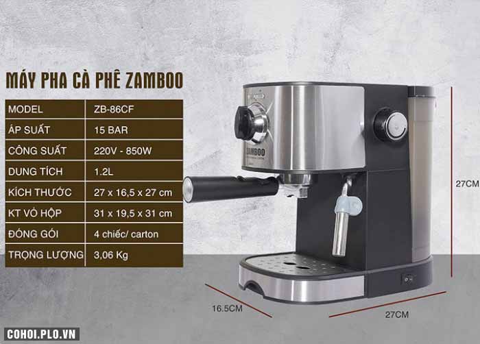 Máy pha cà phê Zamboo ZB-88CF - Ảnh 1
