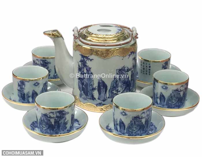 Bộ ấm tích bọc đồng, vẽ trúc lâm thất hiền - 1.25 lít - Ảnh 2 Bộ ấm tích bọc đồng, vẽ trúc lâm thất hiền - 1.25 lít - Ảnh 2