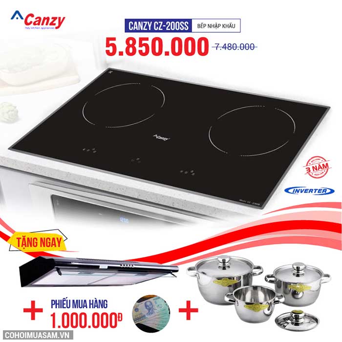 Bếp từ 2 lò cảm ứng CANZY CZ-200SS - Ảnh 1 Bếp từ 2 lò cảm ứng CANZY CZ-200SS - Ảnh 1