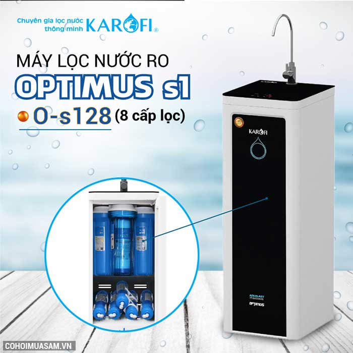 Máy lọc nước RO KAROFI OPTIMUS s1 O-s128 (8 cấp lọc) - Ảnh 1 Máy lọc nước RO KAROFI OPTIMUS s1 O-s128 (8 cấp lọc) - Ảnh 1