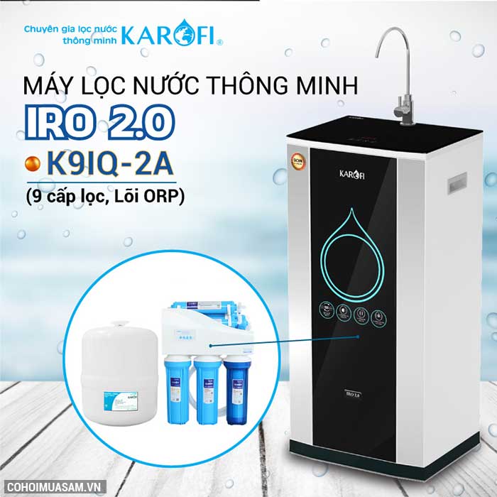 Máy lọc nước RO KAROFI iRO 2.0 K9IQ-2A (Lõi ORP) - Ảnh 1 Máy lọc nước RO KAROFI iRO 2.0 K9IQ-2A (Lõi ORP) - Ảnh 1
