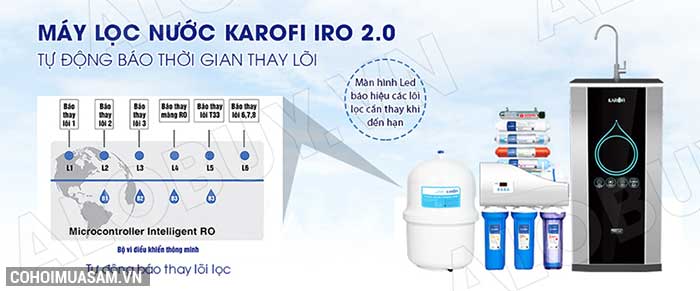 Máy lọc nước RO KAROFI iRO 2.0 K9IQ-2A (Lõi ORP) - Ảnh 5 Máy lọc nước RO KAROFI iRO 2.0 K9IQ-2A (Lõi ORP) - Ảnh 5