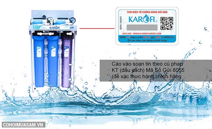 Máy lọc nước RO không tủ bán công nghiệp KAROFI KT-KB30 - Ảnh 3 Máy lọc nước RO không tủ bán công nghiệp KAROFI KT-KB30 - Ảnh 3