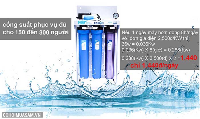 Máy lọc nước RO không tủ bán công nghiệp KAROFI KT-KB30 - Ảnh 4 Máy lọc nước RO không tủ bán công nghiệp KAROFI KT-KB30 - Ảnh 4