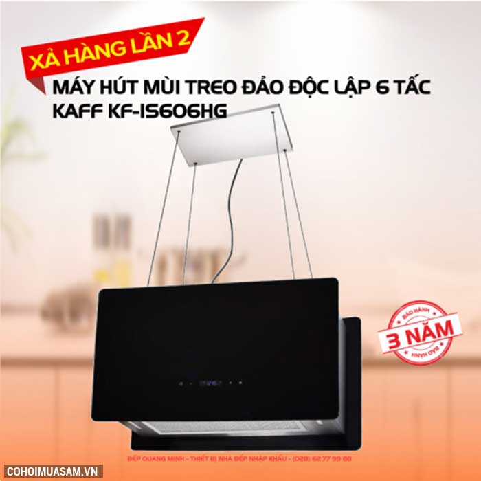Máy hút mùi bếp 6 tấc treo đảo độc lập KAFF KF-IS606HG - Ảnh 1 Máy hút mùi bếp 6 tấc treo đảo độc lập KAFF KF-IS606HG - Ảnh 1