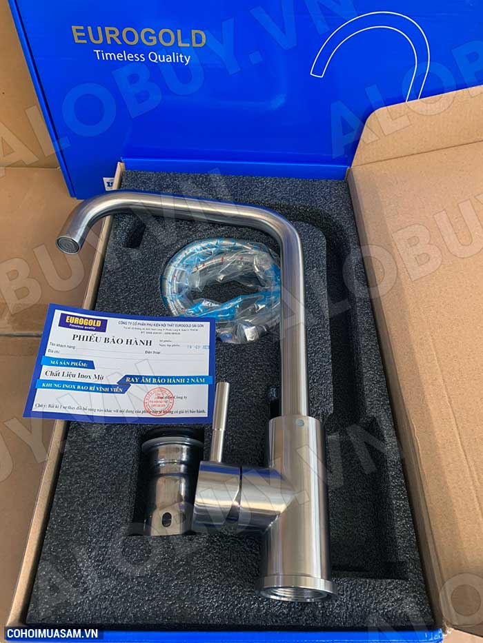 Vòi rửa bát inox 304 Eurogold EUF015M - Ảnh 2 Vòi rửa bát inox 304 Eurogold EUF015M - Ảnh 2
