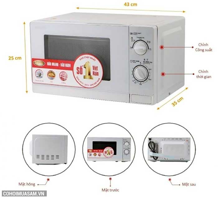 Xả kho lò vi sóng Sharp R-201VN-W giá từ 1.090.000đ - Ảnh 7 Xả kho lò vi sóng Sharp R-201VN-W giá từ 1.090.000đ - Ảnh 7