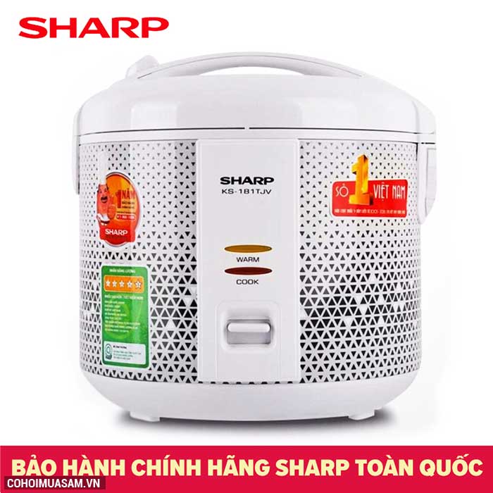 Xả kho nồi cơm điện Sharp KS-181TJV giá từ 445.000đ - Ảnh 1 Xả kho nồi cơm điện Sharp KS-181TJV giá từ 445.000đ - Ảnh 1