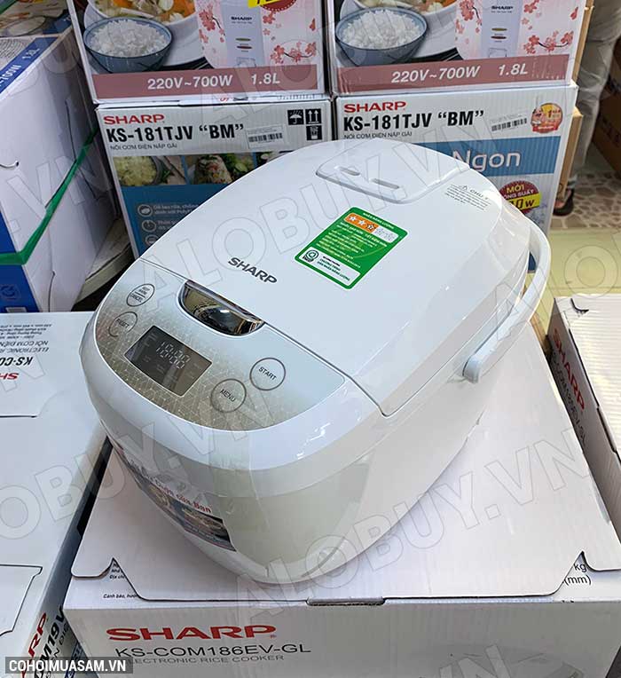 Xả kho nồi cơm điện tử Sharp KS-COM186EV-GL giá từ 985 ngàn - Ảnh 2 Xả kho nồi cơm điện tử Sharp KS-COM186EV-GL giá từ 985 ngàn - Ảnh 2