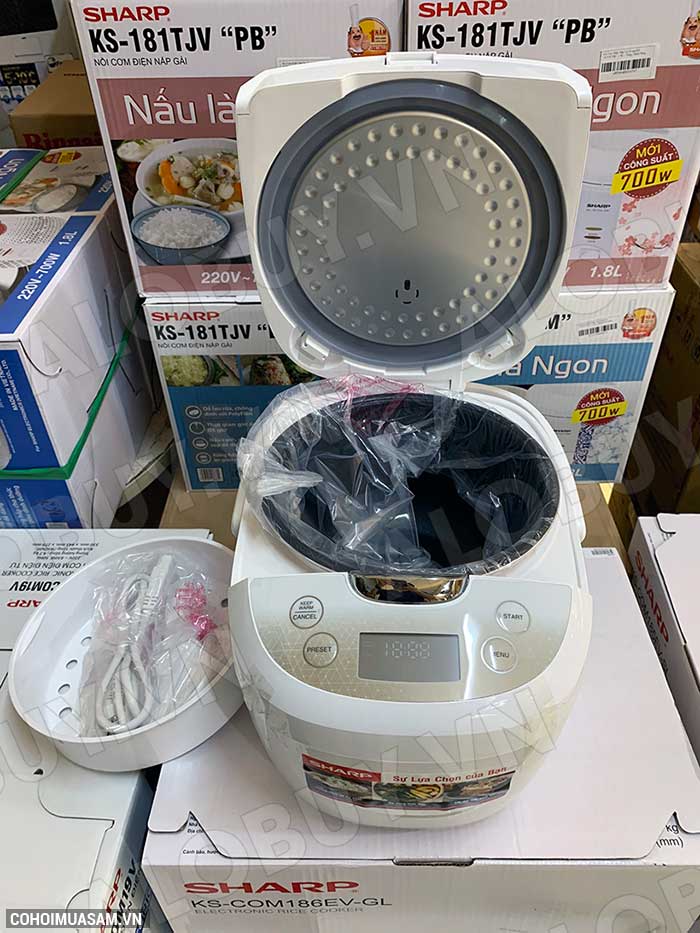 Xả kho nồi cơm điện tử Sharp KS-COM186EV-GL giá từ 985 ngàn - Ảnh 3 Xả kho nồi cơm điện tử Sharp KS-COM186EV-GL giá từ 985 ngàn - Ảnh 3