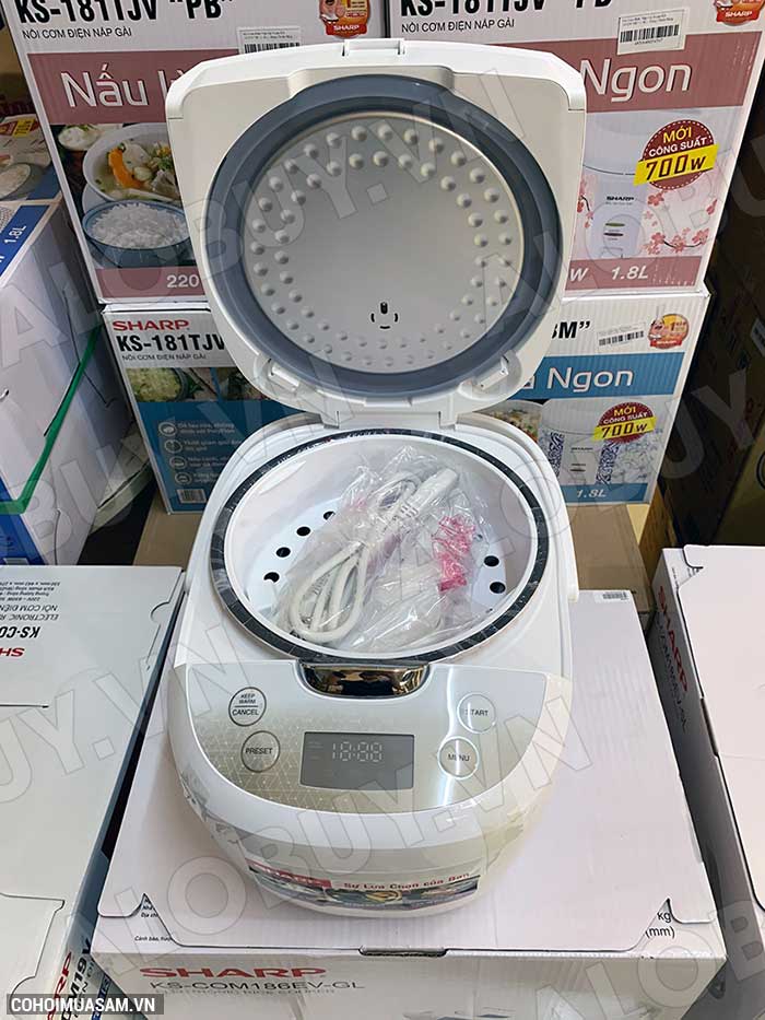 Xả kho nồi cơm điện tử Sharp KS-COM186EV-GL giá từ 985 ngàn - Ảnh 5 Xả kho nồi cơm điện tử Sharp KS-COM186EV-GL giá từ 985 ngàn - Ảnh 5