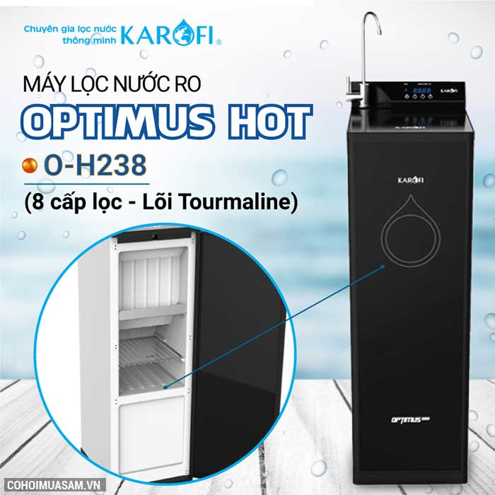 Máy lọc nước RO KAROFI OPTIMUS HOT+ O-H238 (8 cấp lọc) - Ảnh 1 Máy lọc nước RO KAROFI OPTIMUS HOT+ O-H238 (8 cấp lọc) - Ảnh 1