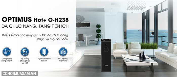 Máy lọc nước RO KAROFI OPTIMUS HOT+ O-H238 (8 cấp lọc) - Ảnh 2 Máy lọc nước RO KAROFI OPTIMUS HOT+ O-H238 (8 cấp lọc) - Ảnh 2