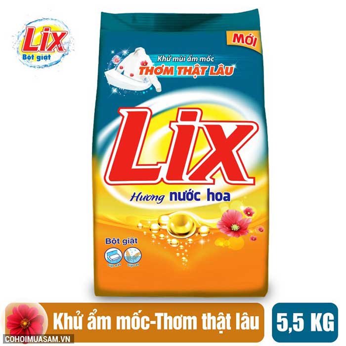 Bột giặt Lix đậm đặc hương hoa 5.5Kg khuyến mãi 115 ngàn - Ảnh 4 Bột giặt Lix đậm đặc hương hoa 5.5Kg khuyến mãi 115 ngàn - Ảnh 4