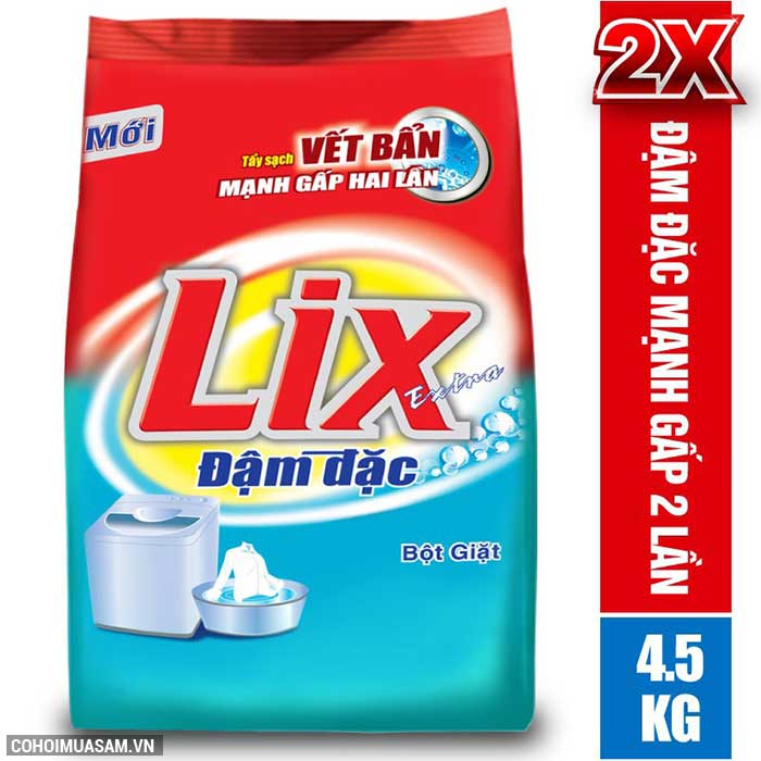 Bột giặt Lix Extra đậm đặc 4.5Kg khuyến mãi 99 ngàn - Ảnh 1 Bột giặt Lix Extra đậm đặc 4.5Kg khuyến mãi 99 ngàn - Ảnh 1