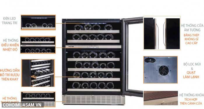 Tủ rượu Kadeka KA-45WR chính hãng - Ảnh 5 Tủ rượu Kadeka KA-45WR chính hãng - Ảnh 5