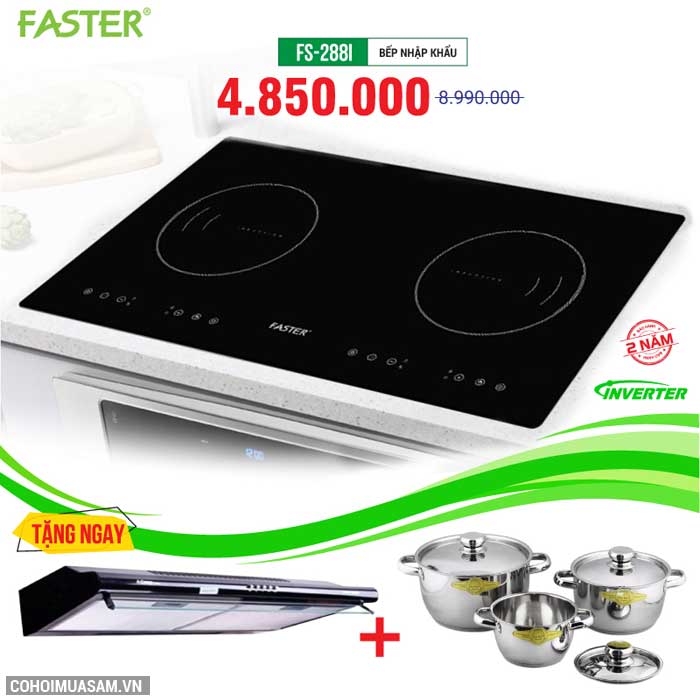 Xả kho bếp từ đôi FASTER FS-288I giá từ 4.850.000đ - Ảnh 1 Xả kho bếp từ đôi FASTER FS-288I giá từ 4.850.000đ - Ảnh 1
