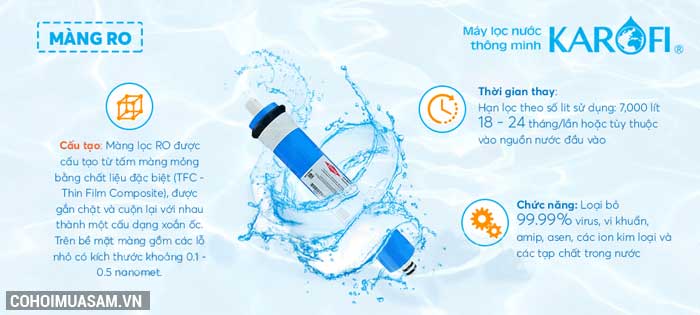 Xả kho máy lọc nước RO KAROFI ERO ERO80 (8 cấp lọc) giá KM 2.990.000đ - Ảnh 7 Xả kho máy lọc nước RO KAROFI ERO ERO80 (8 cấp lọc) giá KM 2.990.000đ - Ảnh 7
