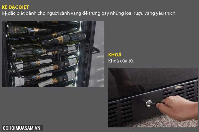 Tủ rượu Kadeka KS140TL chính hãng - Ảnh 4 Tủ rượu Kadeka KS140TL chính hãng - Ảnh 4