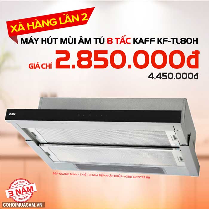 Máy hút mùi bếp âm tủ 8 tấc KAFF KF-TL80H - Ảnh 1 Máy hút mùi bếp âm tủ 8 tấc KAFF KF-TL80H - Ảnh 1