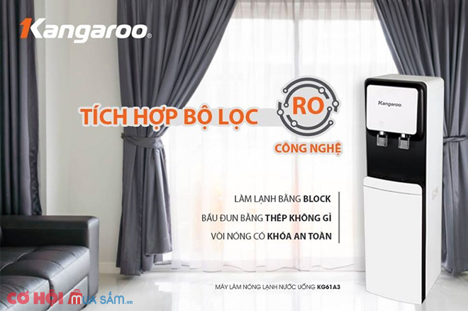 Máy lọc nước R.O nóng lạnh 2 vòi KANGAROO KG61A3 (làm lạnh bằng block) - Ảnh 1 Máy lọc nước R.O nóng lạnh 2 vòi KANGAROO KG61A3 (làm lạnh bằng block) - Ảnh 1