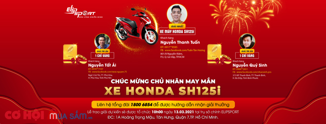 Công bố danh tính khách hàng trúng Honda SH 125i do Elipsport tổ chức - Ảnh 1 Công bố danh tính khách hàng trúng Honda SH 125i do Elipsport tổ chức - Ảnh 1