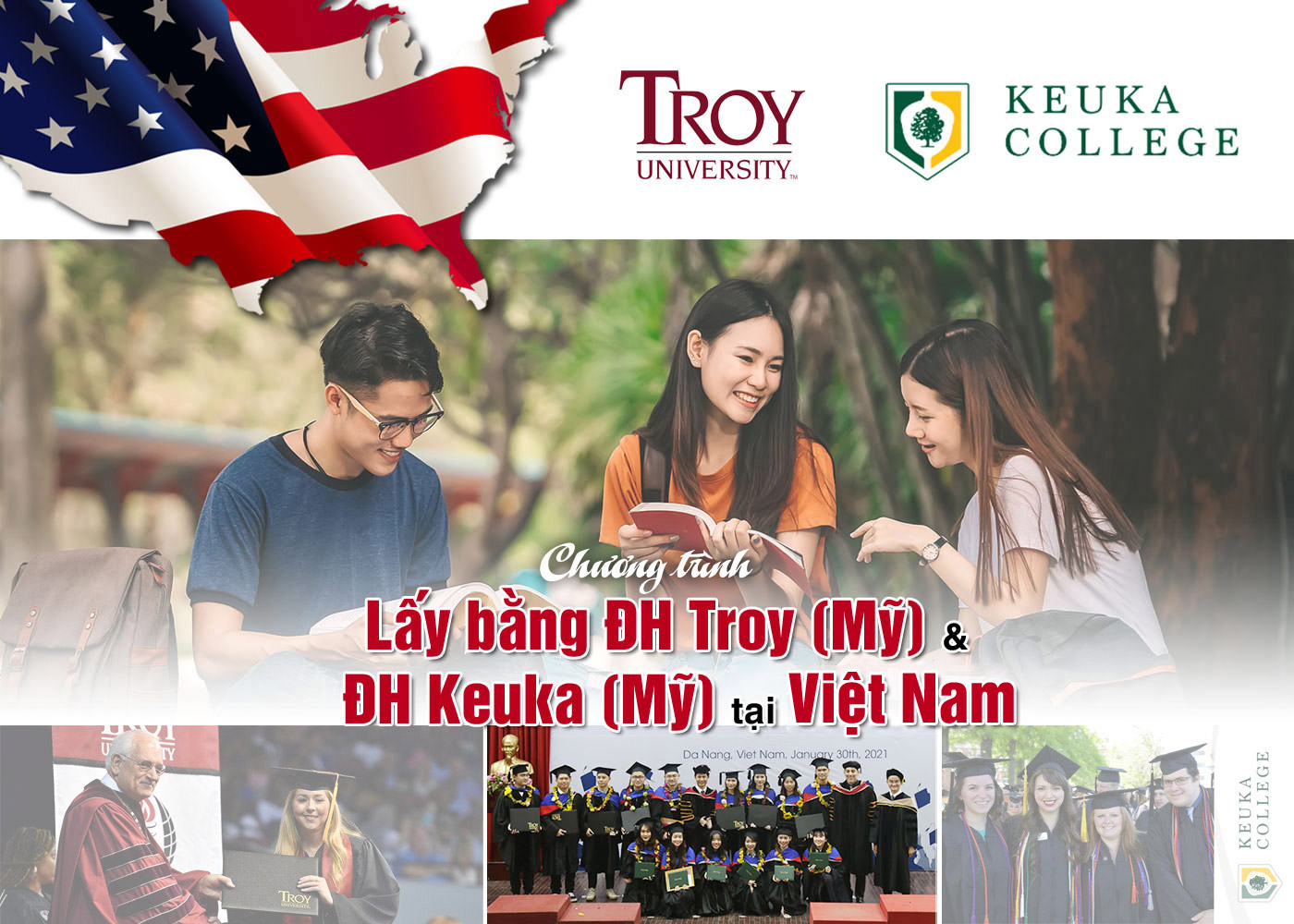 Chương trình học Lấy bằng ĐH Troy (Mỹ) và ĐH Keuka (Mỹ) tại Đà Nẵng - Ảnh 1 Chương trình học Lấy bằng ĐH Troy (Mỹ) và ĐH Keuka (Mỹ) tại Đà Nẵng - Ảnh 1