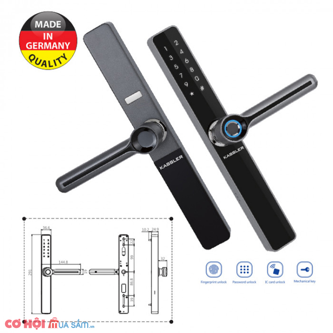 Khóa điện tử Kassler KL-599 Black - Ảnh 1 Khóa điện tử Kassler KL-599 Black - Ảnh 1