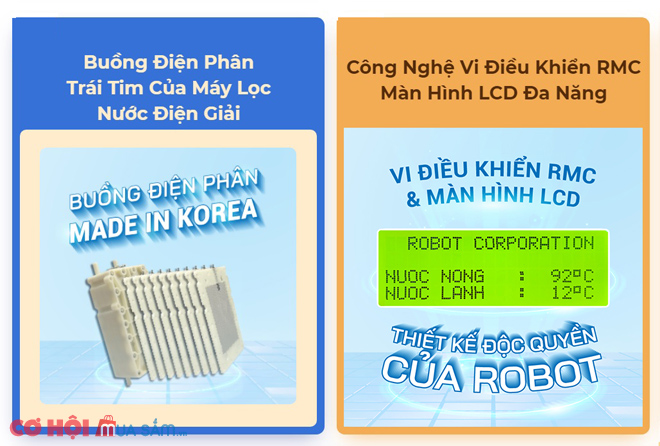 Máy lọc nước điện giải nóng lạnh, duy nhất ở ROBOT có gì mới - Ảnh 3 Máy lọc nước điện giải nóng lạnh, duy nhất ở ROBOT có gì mới - Ảnh 3