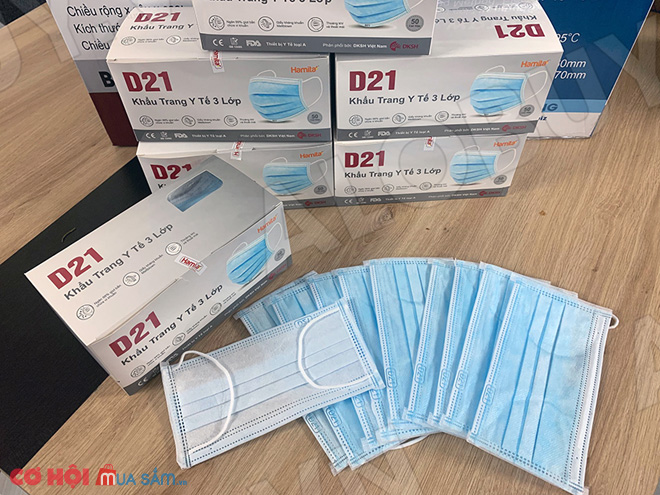 Khẩu trang y tế 3 lớp kháng khuẩn HAMITA, hộp 50 cái - Ảnh 3 Khẩu trang y tế 3 lớp kháng khuẩn HAMITA, hộp 50 cái - Ảnh 3