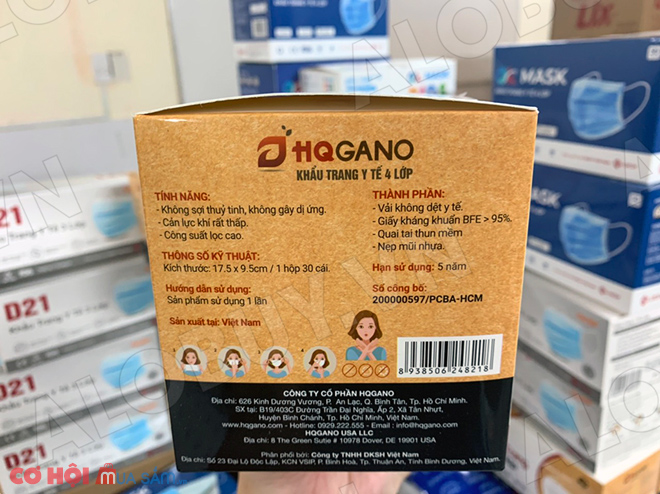 Khẩu trang y tế 4 lớp HQGANO kháng khuẩn, hộp 30 cái - Ảnh 6 Khẩu trang y tế 4 lớp HQGANO kháng khuẩn, hộp 30 cái - Ảnh 6