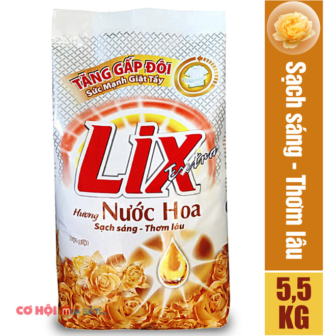 Flash Sales bột giặt Lix Extra hương nước hoa 5.5Kg - Ảnh 3 Flash Sales bột giặt Lix Extra hương nước hoa 5.5Kg - Ảnh 3