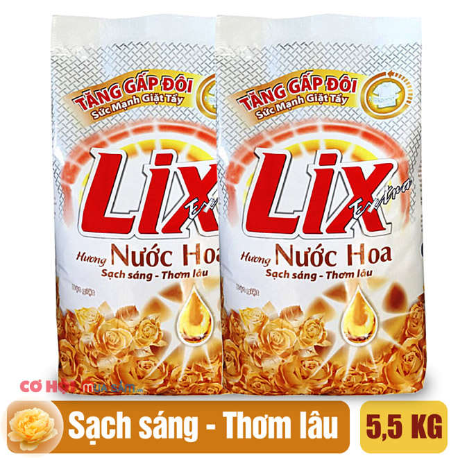 Flash Sales bột giặt Lix Extra hương nước hoa 5.5Kg - Ảnh 4 Flash Sales bột giặt Lix Extra hương nước hoa 5.5Kg - Ảnh 4