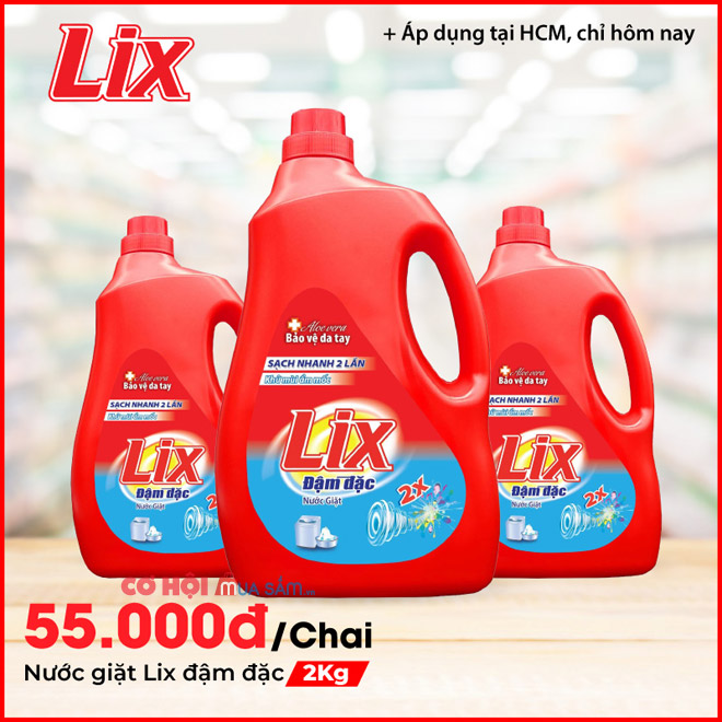Flash sales nước giặt Lix đậm đặc hương hoa 2Kg - Ảnh 1 Flash sales nước giặt Lix đậm đặc hương hoa 2Kg - Ảnh 1