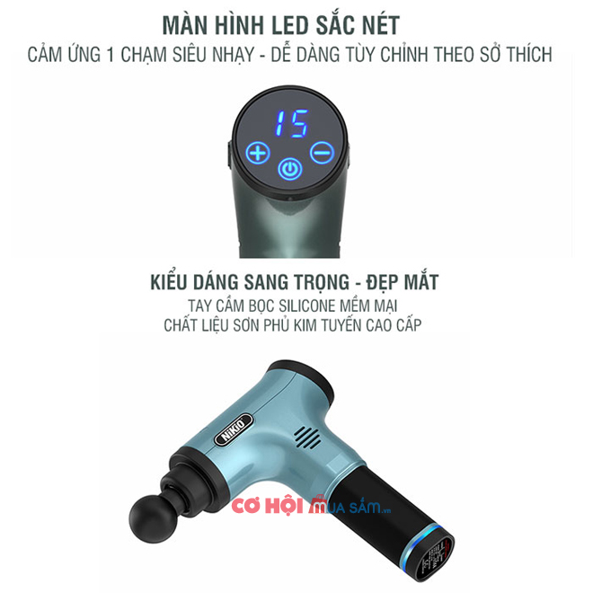 Máy massage cầm tay sử dụng pin sạc Nikio NK-172 - Ảnh 2 Máy massage cầm tay sử dụng pin sạc Nikio NK-172 - Ảnh 2