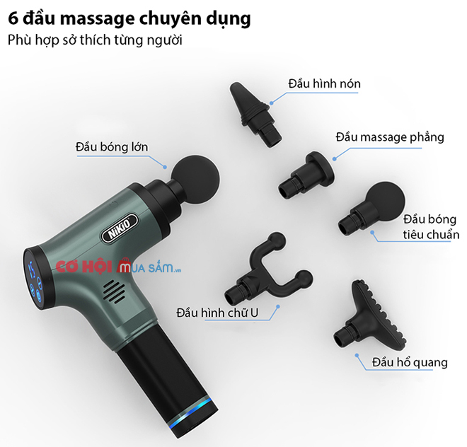 Máy massage cầm tay sử dụng pin sạc Nikio NK-172 - Ảnh 4 Máy massage cầm tay sử dụng pin sạc Nikio NK-172 - Ảnh 4