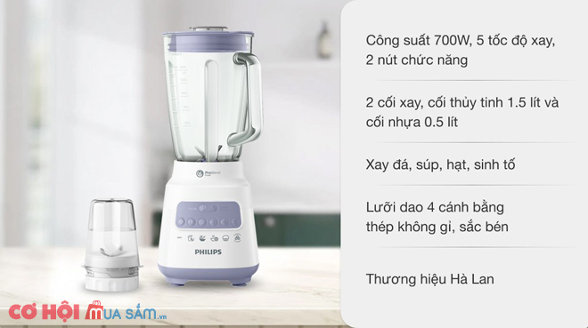 Máy xay sinh tố Philips HR2222/00 - Ảnh 1 Máy xay sinh tố Philips HR2222/00 - Ảnh 1