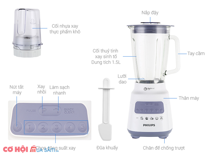 Máy xay sinh tố Philips HR2222/00 - Ảnh 6 Máy xay sinh tố Philips HR2222/00 - Ảnh 6